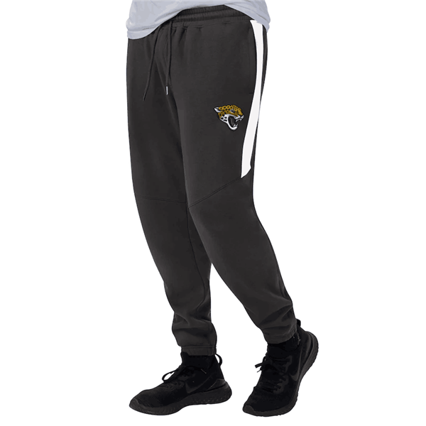 Men's Jacksonville Jaguars Starter Black/White Goal Post Fleece Pants Men's Jacksonville Jaguars Starter Black/White Goal Post Fleece Pants